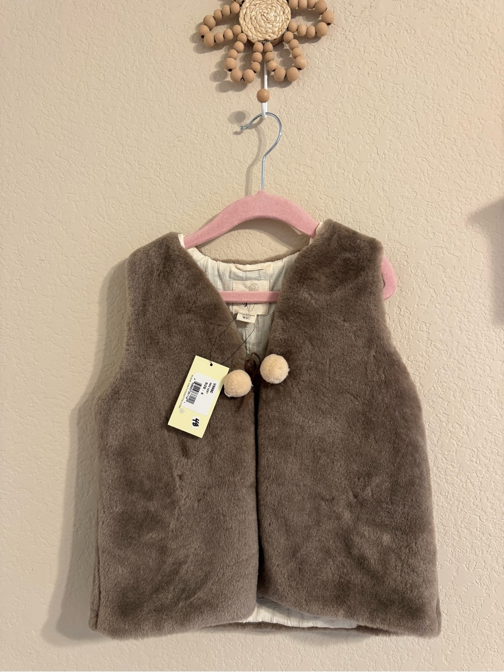 Vignette Mae Kids Faux Fur Vest in Brown